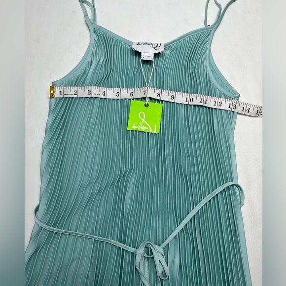 SAM EDELMAN SLEEVELESS SATIN PLEATED MIDI DRESS SIZE XL COLOR MINT NWT - Picture 14 of 14